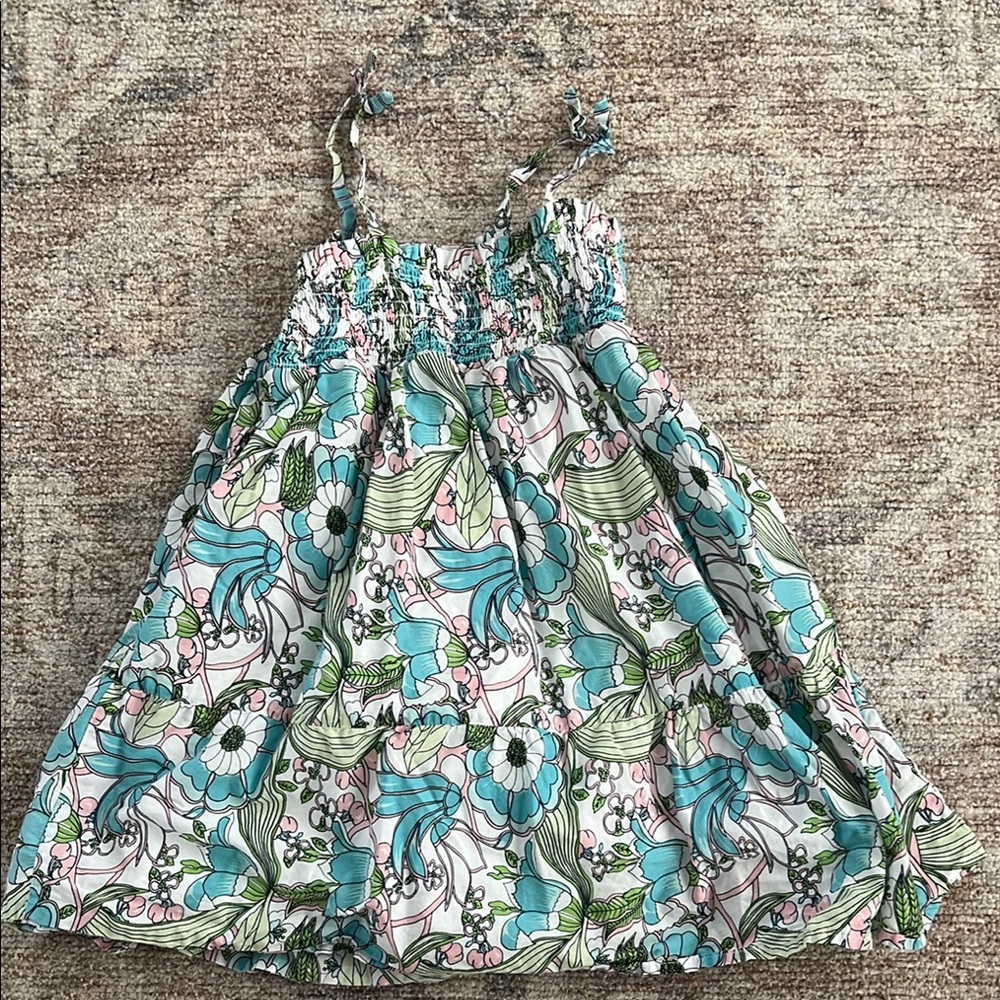 Janie and Jack Blue and Green Sundress with Spaghetti Straps for Casual Wear